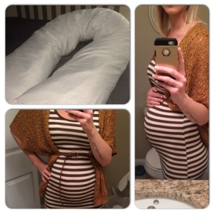 19 weeks The newest addition to our family, my 6 foot pregnancy pillow named Fluffy